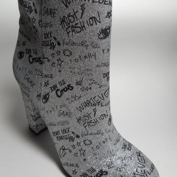 NEW SAM ELDELMEN Silver Retro Club Style Ankle Boots - Picture 1 of 8